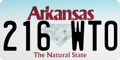 AR license plate 216WTO