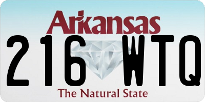 AR license plate 216WTQ