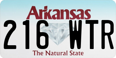 AR license plate 216WTR
