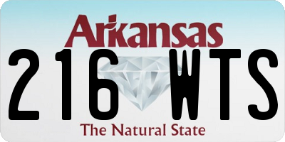 AR license plate 216WTS