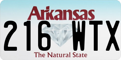 AR license plate 216WTX