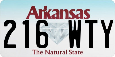 AR license plate 216WTY