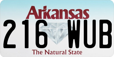 AR license plate 216WUB