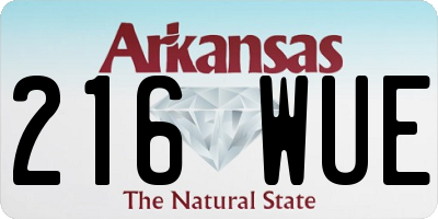 AR license plate 216WUE