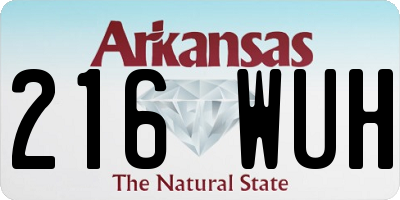 AR license plate 216WUH