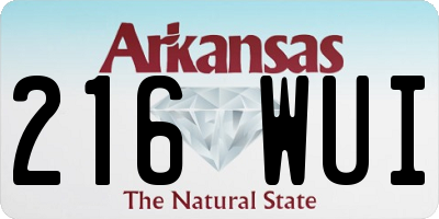 AR license plate 216WUI