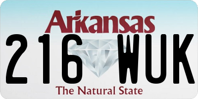 AR license plate 216WUK