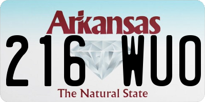 AR license plate 216WUO