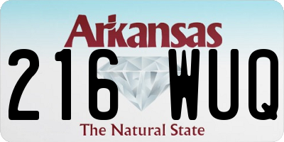 AR license plate 216WUQ