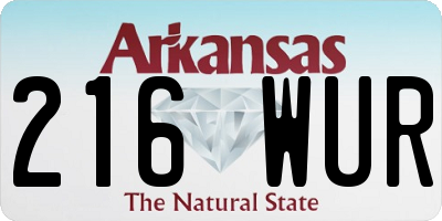 AR license plate 216WUR