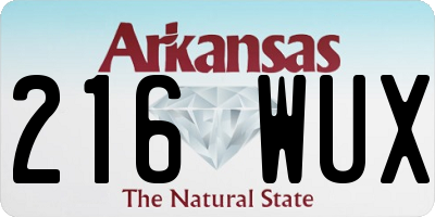 AR license plate 216WUX