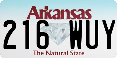 AR license plate 216WUY