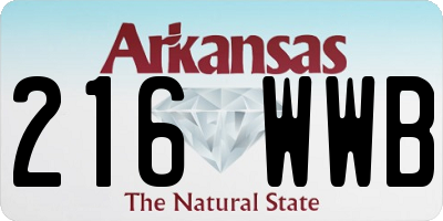 AR license plate 216WWB