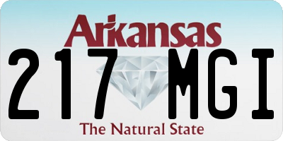 AR license plate 217MGI