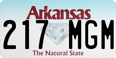 AR license plate 217MGM