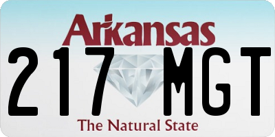 AR license plate 217MGT