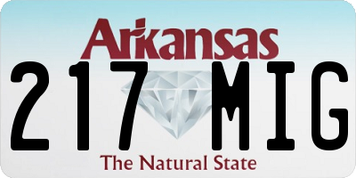 AR license plate 217MIG