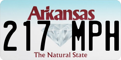 AR license plate 217MPH