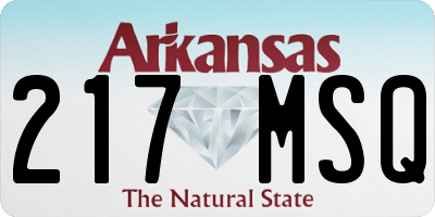 AR license plate 217MSQ