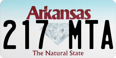 AR license plate 217MTA