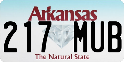 AR license plate 217MUB
