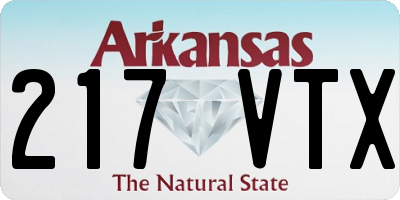 AR license plate 217VTX