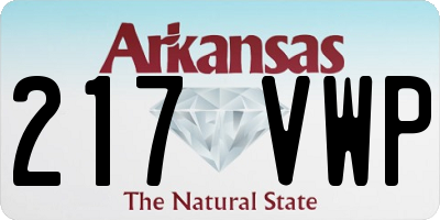 AR license plate 217VWP