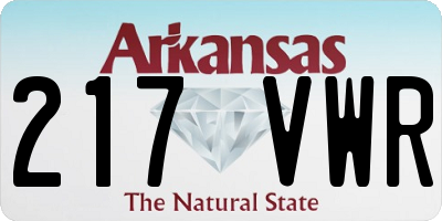 AR license plate 217VWR