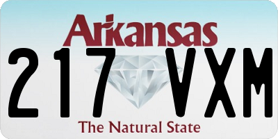 AR license plate 217VXM