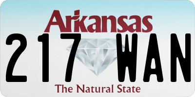 AR license plate 217WAN