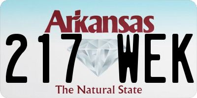 AR license plate 217WEK