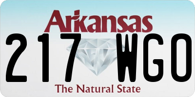 AR license plate 217WGO