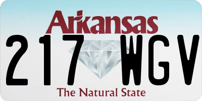 AR license plate 217WGV