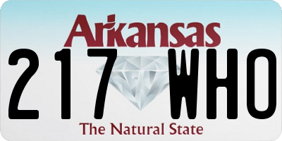 AR license plate 217WHO