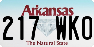 AR license plate 217WKO