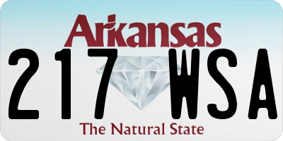 AR license plate 217WSA