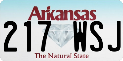 AR license plate 217WSJ