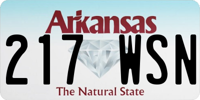 AR license plate 217WSN