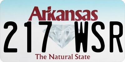 AR license plate 217WSR