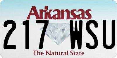 AR license plate 217WSU