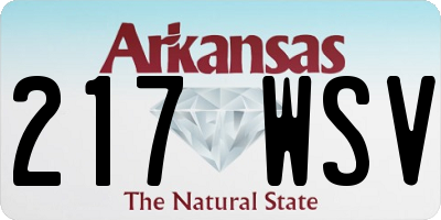 AR license plate 217WSV
