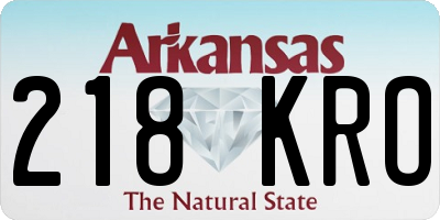 AR license plate 218KRO