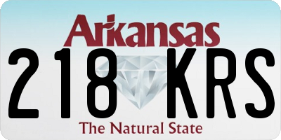 AR license plate 218KRS