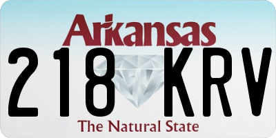 AR license plate 218KRV