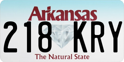 AR license plate 218KRY