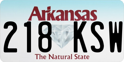 AR license plate 218KSW