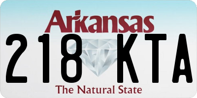 AR license plate 218KTA
