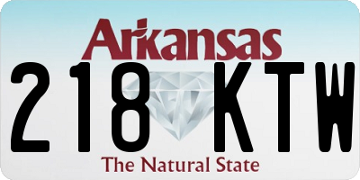 AR license plate 218KTW
