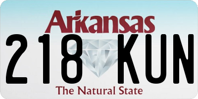 AR license plate 218KUN