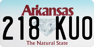 AR license plate 218KUO